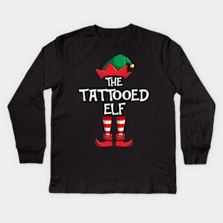 Tattooed Elf Matching Family Christmas Kids Long Sleeve T-Shirt